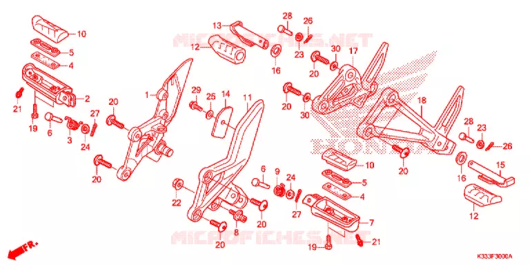 OPSTAP/KICKARM/ WISSEL PEDAAL Honda MOTO 250 CBR 2015  CBR250RAF