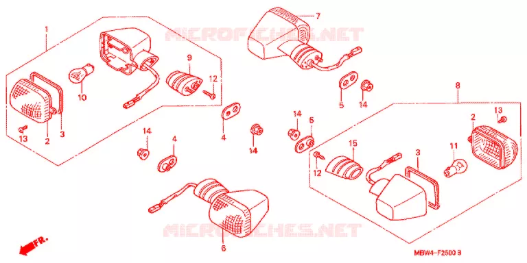 KNIPPERLICHT(2) Honda MOTO 600 CBR 2005  CBR600F45