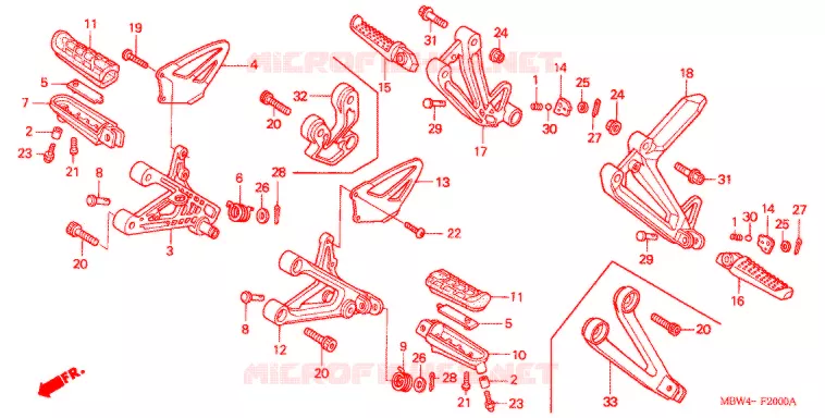 OPSTAP/KICKARM/ WISSEL PEDAAL Honda MOTO 600 CBR 2006  CBR600F46