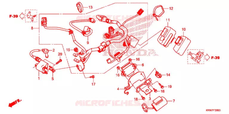 BEDRADINGSBUNDEL/ACCU Honda MOTO 250 CRF 2015  CRF250RF
