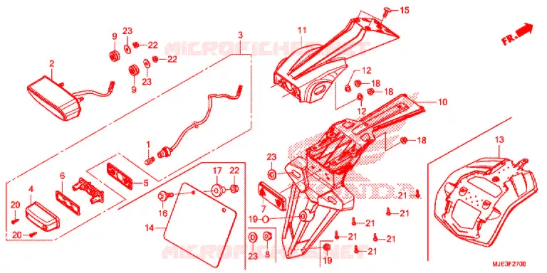 ACHTERLICHT(2) Honda MOTO 650 CBR 2014  CBR650FAE