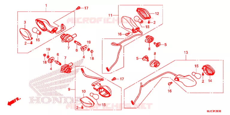 KNIPPERLICHT(2) Honda MOTO 650 CBR 2014  CBR650FE