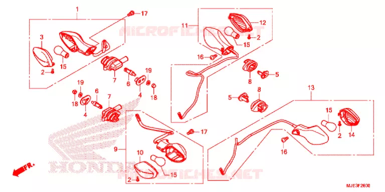 KNIPPERLICHT(2) Honda MOTO 650 CBR 2015  CBR650FE