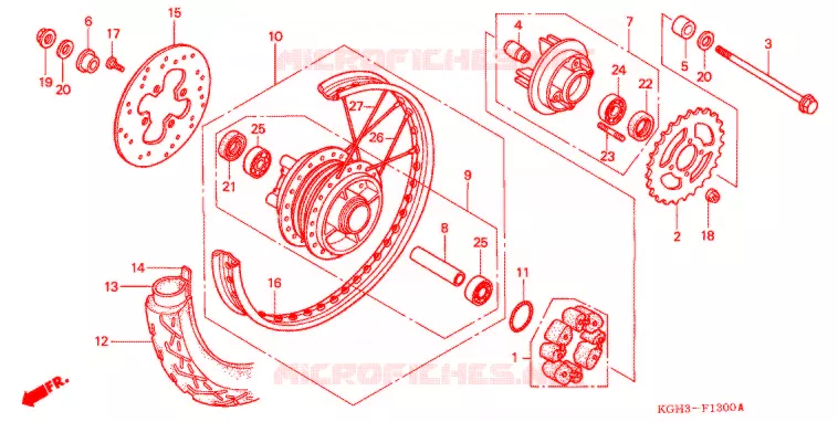 ACHTER WIEL (FS125/M) Honda MOTO 125 SONIC 2002  FS125M2