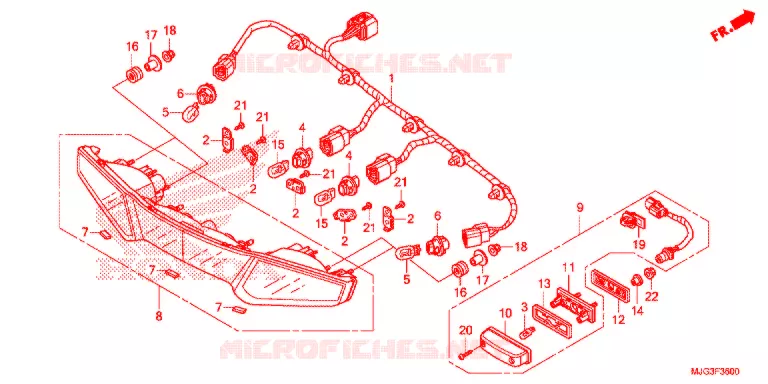ACHTER COMBINATIE LICHT Honda MOTO 1800 GOLD-WING 2014  GL1800BE