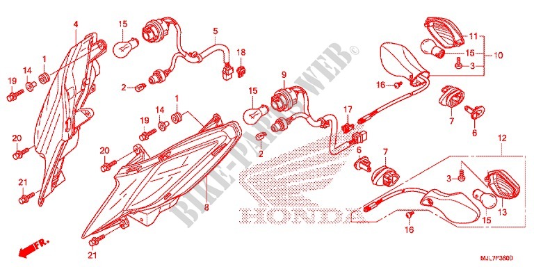 KNIPPERLICHT(2) voor Honda NC 750 INTEGRA 2015