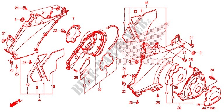ZIJ AFDEKKING voor Honda NC 750 INTEGRA TH 2014