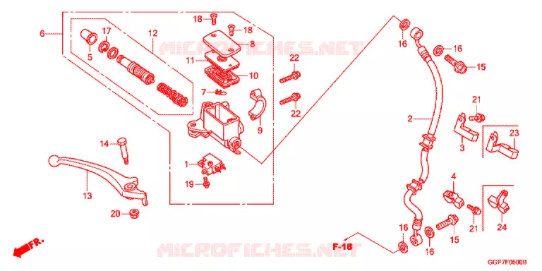 VOOR REM HOOFD CILINDER Honda SCOOTER 50 VISION 2014  NSC50T2E