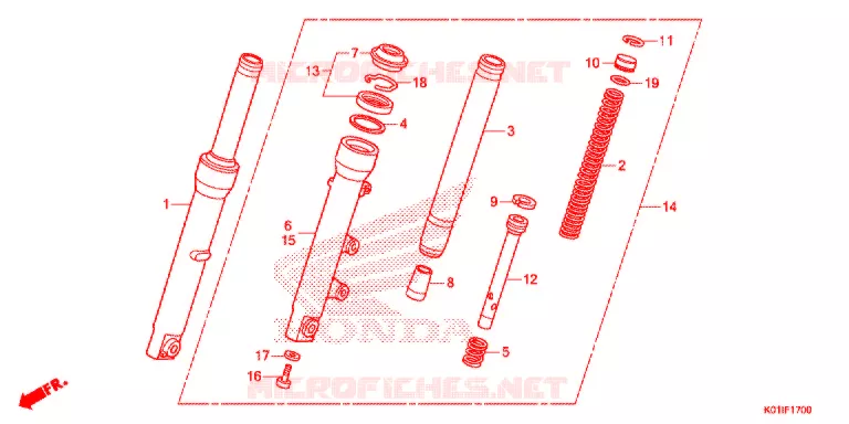 VOOR VORK Honda SCOOTER 125 SH 2014  SH125ASE
