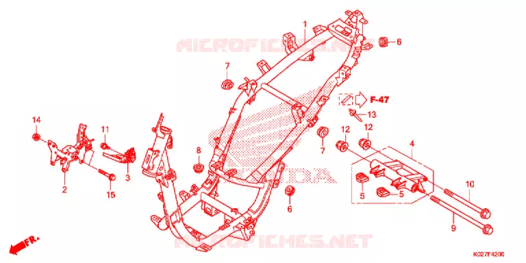 FRAME CHASSIS Honda SCOOTER 150 SH 2014  SH150ADE