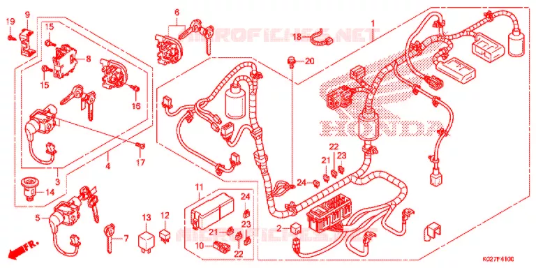BEDRADINGSBUNDEL/ACCU Honda SCOOTER 150 SH 2014  SH150ADE
