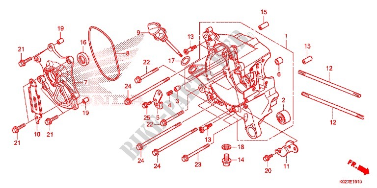 RECHTS KRUKKAST voor Honda SH 150 ABS D SPECIAL 5ED 2014