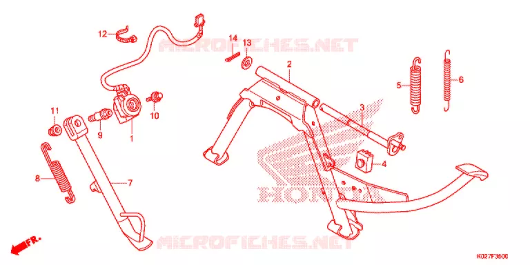 HOOFD STANDAARD/REMPEDAAL Honda SCOOTER 150 SH 2014  SH150ADSE