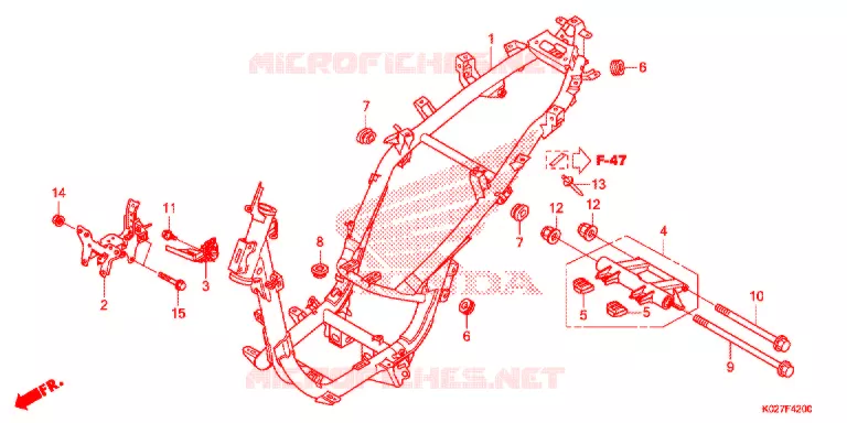 FRAME CHASSIS Honda SCOOTER 150 SH 2014  SH150ASE
