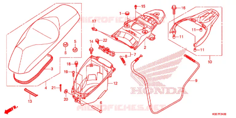 ZITTING/BAGAGEBOX Honda SCOOTER 150 SH 2014  SH150ASE