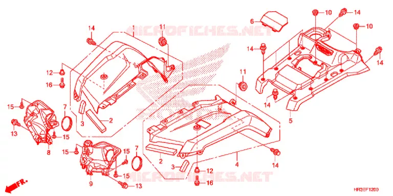 VOORSPATBORD Honda ATV 420 FOURTRAX 2015  TRX420FM1F