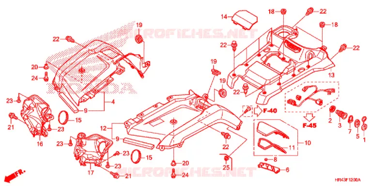 VOORSPATBORD Honda ATV 500 FOURTRAX 2014  TRX500FM1E