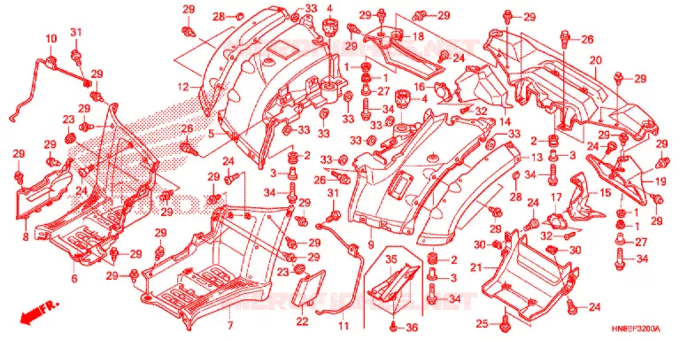 ACHTER STROOMLIJNKAP Honda ATV 680 FOURTRAX 2022  TRX680FAF
