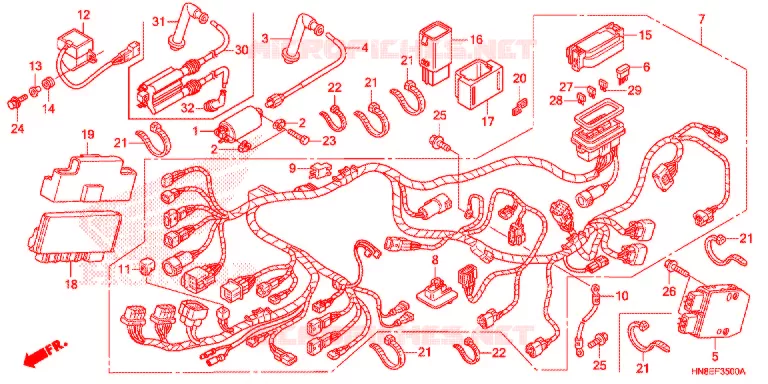 BEDRADINGSBUNDEL/ACCU Honda ATV 680 FOURTRAX 2017  TRX680FAF