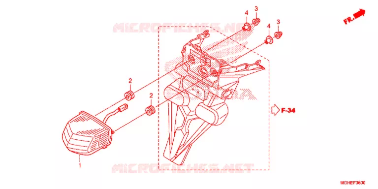 ACHTERLICHT(2) Honda MOTO 1200 CROSSTOURER 2014  VFR1200XLE