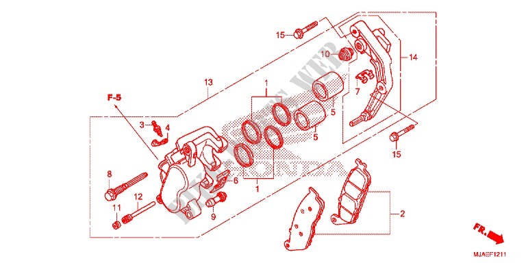 REMKLAUW VOOR (VT750C2B/C) voor Honda SHADOW VT 750 SPIRIT B 2014