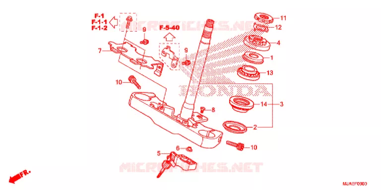 STURING STANG/BOVENSTE BRUG (VT750CS/C2B/C) Honda MOTO 750 SHADOW 2014  VT750C2BE