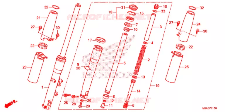 VOOR VORK (VT750CS/C2B/C) Honda MOTO 750 SHADOW 2014  VT750C2BE