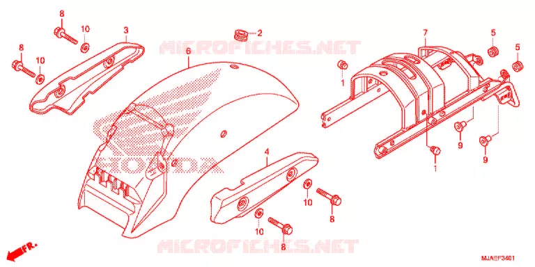ACHTERSPATBORD  (VT750C2B/C2S) Honda MOTO 750 SHADOW 2014  VT750C2SE