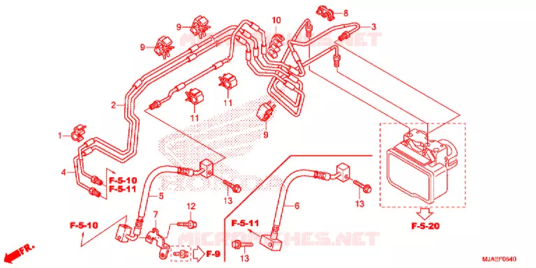 VOOR REM PIJP Honda MOTO 750 SHADOW 2014  VT750C2SE