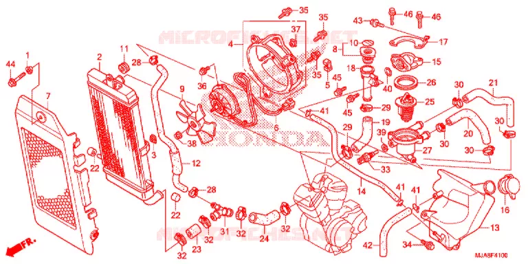 RADIATOR Honda MOTO 750 SHADOW 2014  VT750C2SE