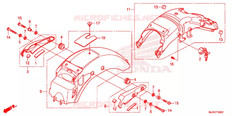 ACHTERSPATBORD  (VT750S) Honda MOTO 750 SHADOW 2014  VT750SE