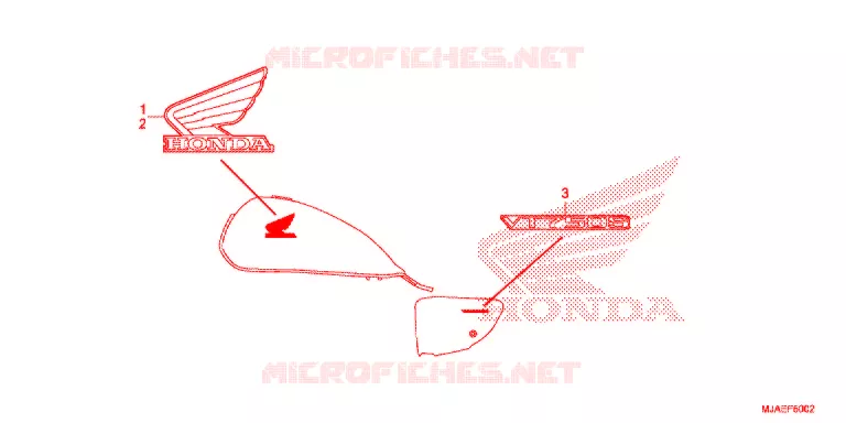 EMBLEEM/STREEP (VT750S) Honda MOTO 750 SHADOW 2014  VT750SE
