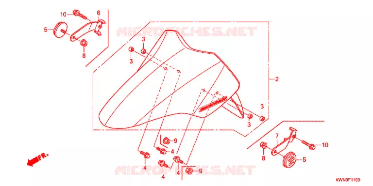 VOORSPATBORD Honda SCOOTER 125 PCX 2016  WW125EX2E