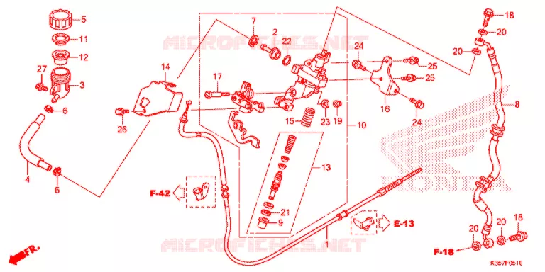 REM HOOFDCILINDER/ REMSLANG Honda SCOOTER 125 PCX 2016  WW125EX2F