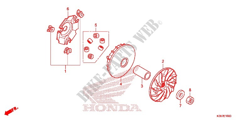 AANDRIJFFACE/ KICKSTARTER SPIL voor Honda PCX 125 2015