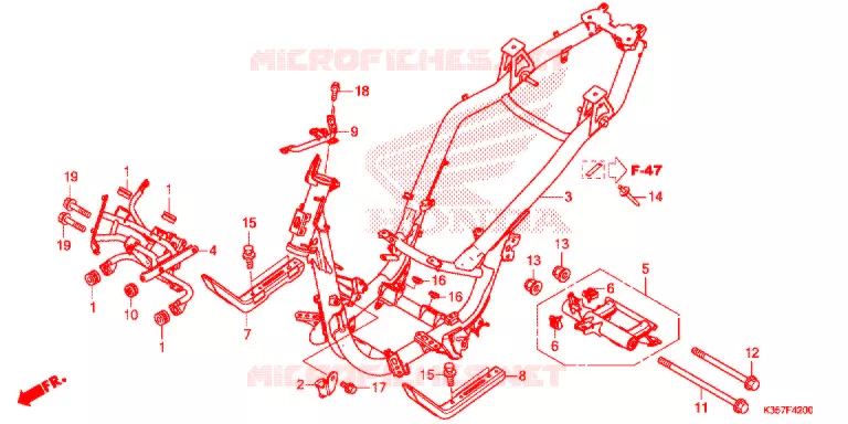 FRAME CHASSIS Honda SCOOTER 125 PCX 2015  WW125EX2F