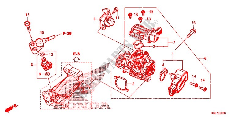 GASKLEP HUIS voor Honda PCX 125 2015