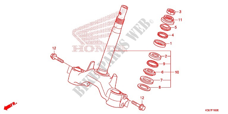 STURING STANG/BOVENSTE BRUG voor Honda PCX 125 2015
