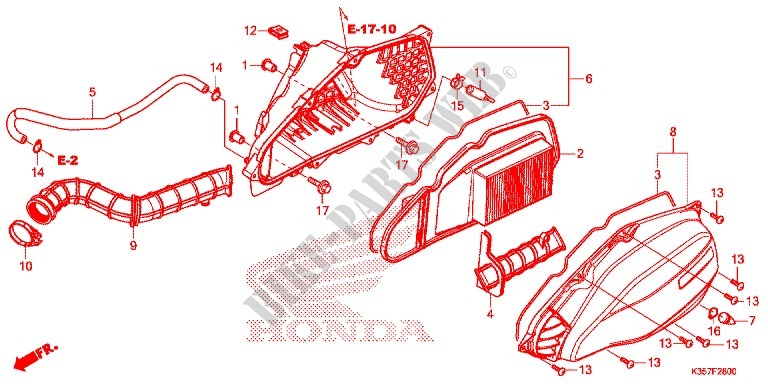 VOOR AFDEKKING/LUCHTFILTER voor Honda PCX 125 2015