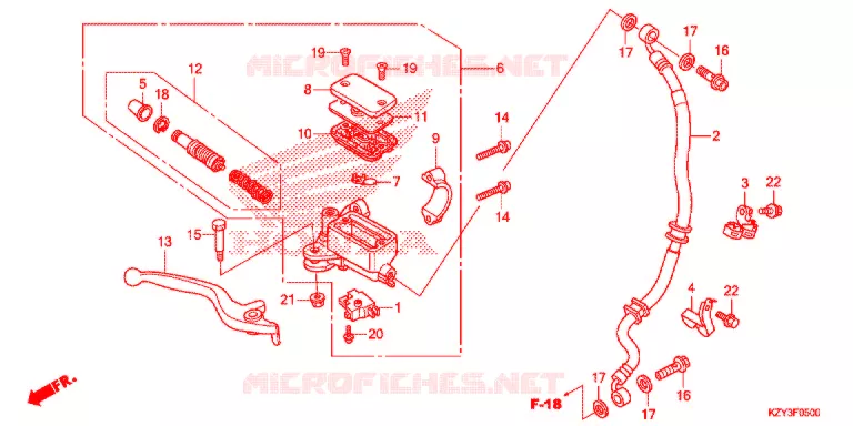 VOOR REM HOOFD CILINDER Honda SCOOTER 150 PCX 2012  WW150C