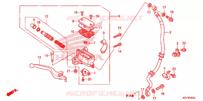 VOOR REM HOOFD CILINDER Honda SCOOTER 150 PCX 2012  WW150C