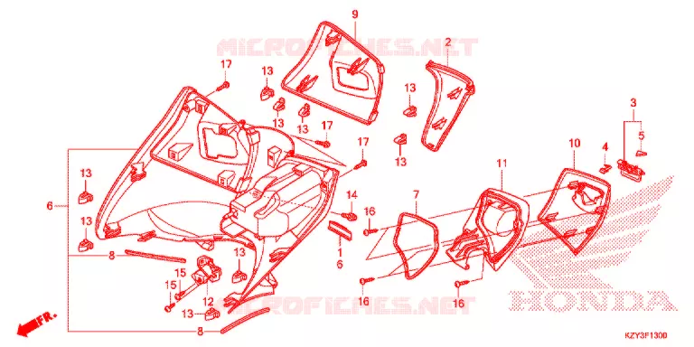 BEENSCHERM Honda SCOOTER 150 PCX 2012  WW150C