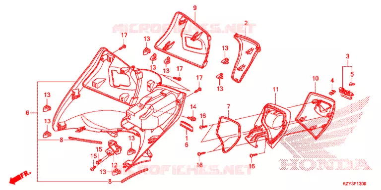 BEENSCHERM Honda SCOOTER 150 PCX 2012  WW150C