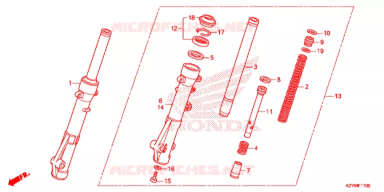 VOOR VORK Honda SCOOTER 150 PCX 2013  WW150D