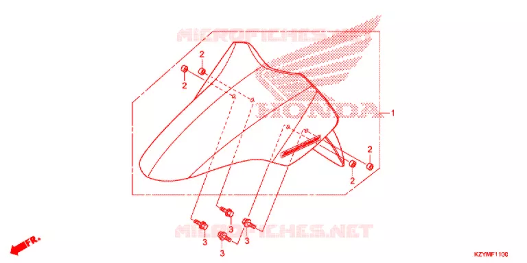 VOORSPATBORD Honda SCOOTER 150 PCX 2013  WW150D