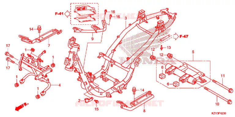 FRAME CHASSIS Honda SCOOTER 150 PCX 2013  WW150D