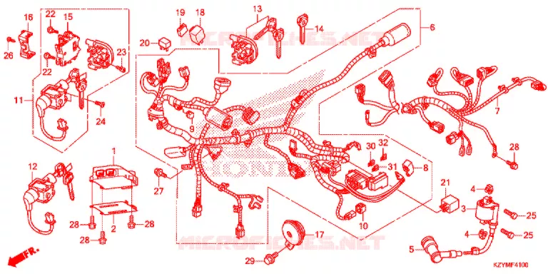 BEDRADINGSBUNDEL/ACCU Honda SCOOTER 150 PCX 2013  WW150D