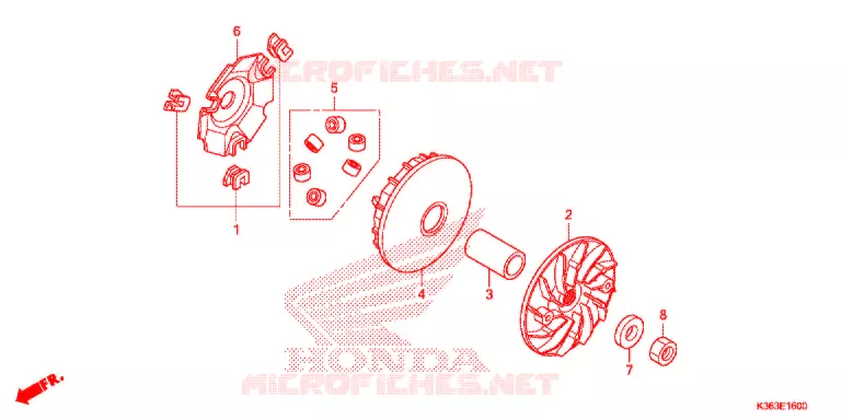 AANDRIJFFACE/ KICKSTARTER SPIL Honda SCOOTER 150 PCX 2015  WW150F