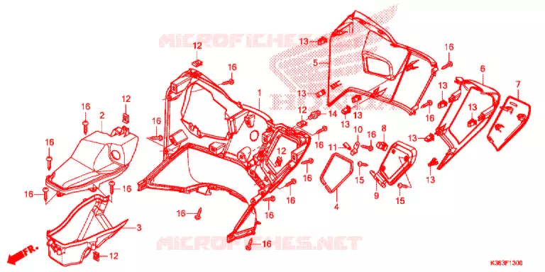 BEENSCHERM Honda SCOOTER 150 PCX 2015  WW150F