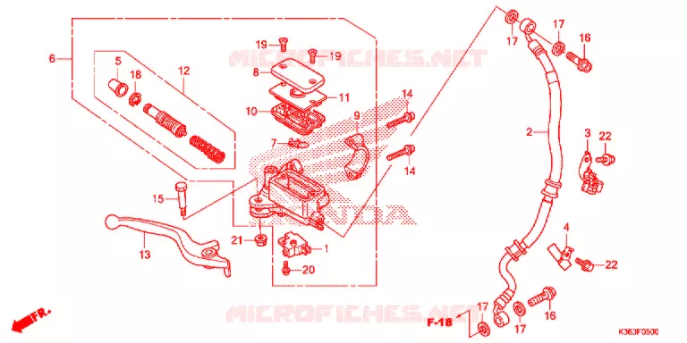 VOOR REM HOOFD CILINDER Honda SCOOTER 150 PCX 2015  WW150F